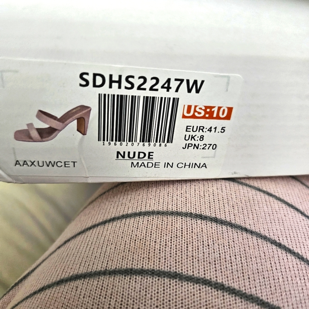 NWT Dream Pairs Women's Nude Square Open Toe Double Band High Block Heels - Picture 12 of 12